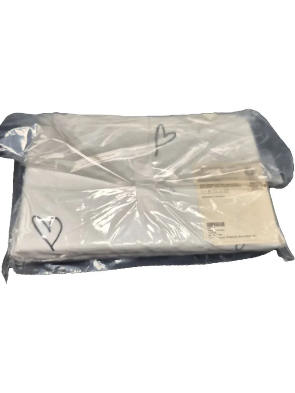 Leanne Ford Crate & Kids Cotton Crib Fitted Sheet White Charcoal Hearts RETIRED